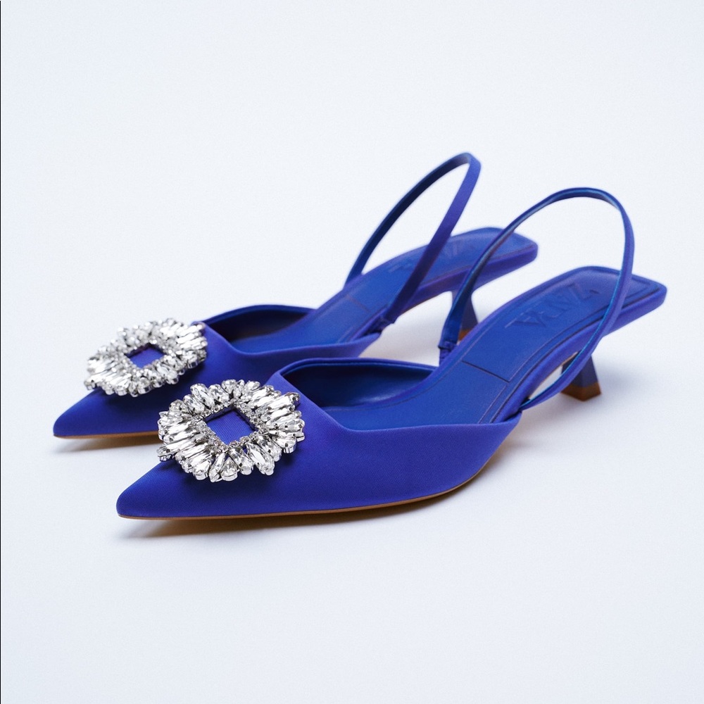 Zara Rhinestone Slingback Heels